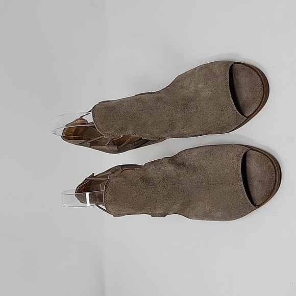 Lucky Brand Berrete Open Toe Booties Taupe Size 8 - Picture 2 of 6